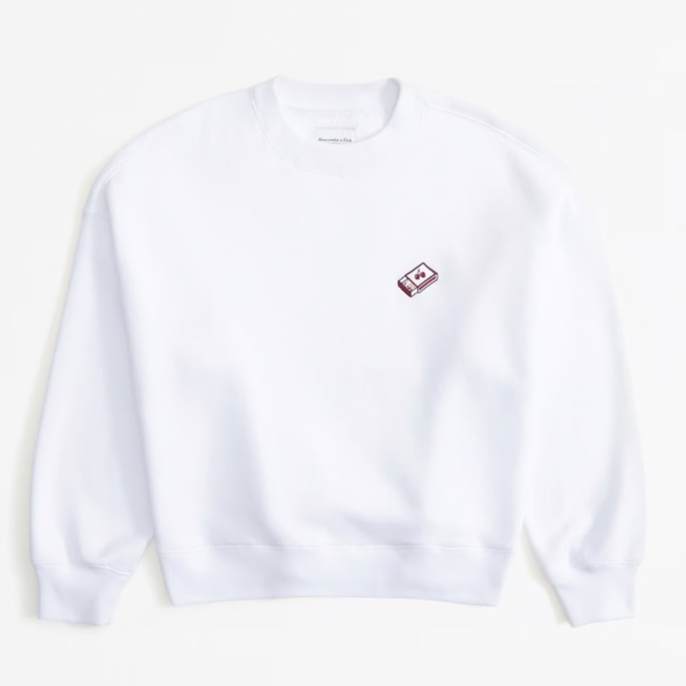 Abercrombie & Fitch Soft A&F Collection White Crewneck Sweatshirt, Women’s S